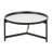 Mazzo 36" Black Glass And Steel Round Coffee Table