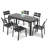 Cadeidra 6 - Person Aluminum Rectangular Extendable Outdoor Dining Set with Stacking Chairs (Set of 7)