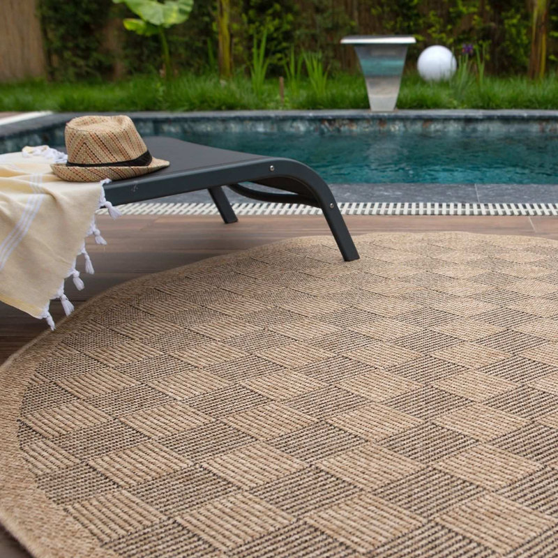 Nature Collection Argyle Kilim Indoor / Outdoor Area Rug, Round 160 cm