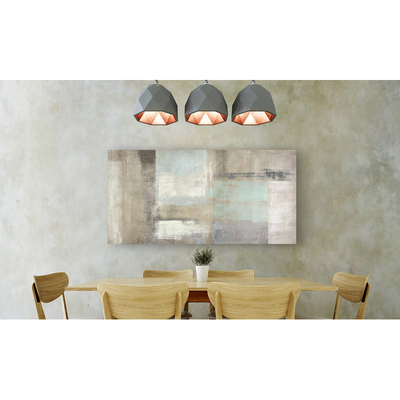 Waterfront Abstract by Ludwig Maun - No Frame Print on Canvas, 35cm H x 70cm W x 4cm D