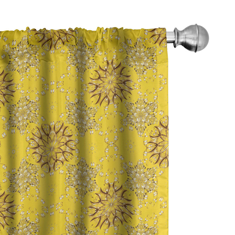 Geometric Semi-Sheer Rod Pocket Curtain Panels, 28" x 84"