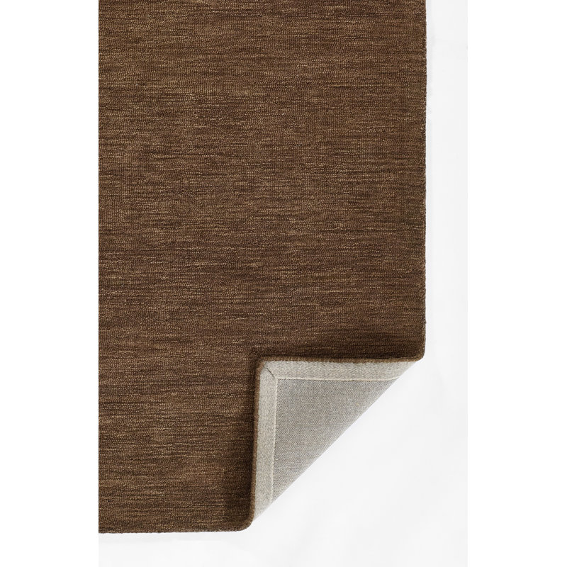 James Hand Tufted Wool Solid Color Area Rug in Brown, Rectangle 9' x 12'