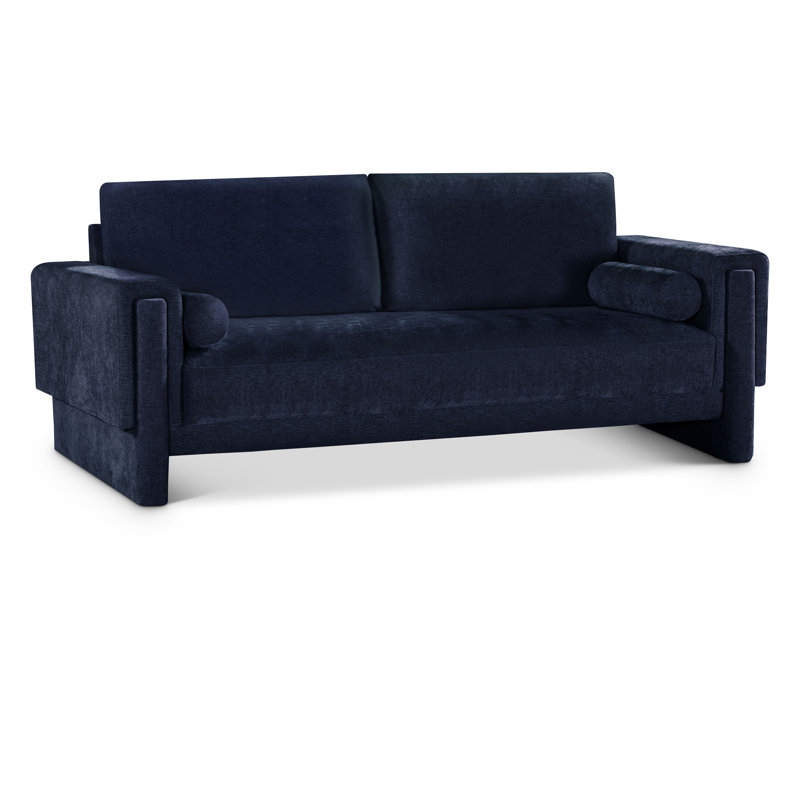Ivanio Upholstered 89'' Sofa, Navy Chenille Fabric