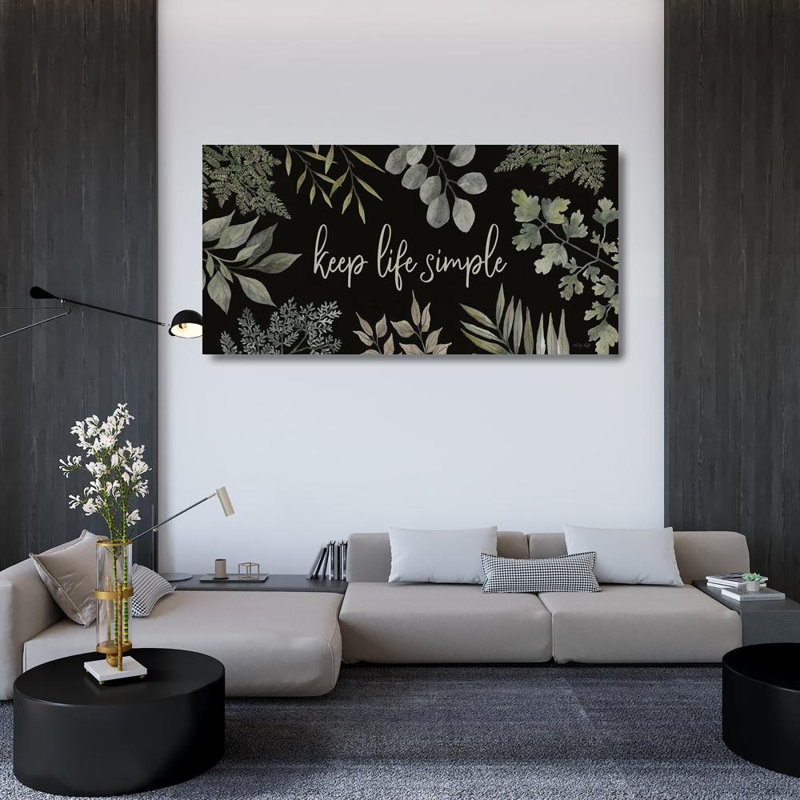 Art sur toile tendue avec la galerie Red Barrel Studio® Jacobs, Cindy, «Keep Life Simple», H 26 po x l 48 po