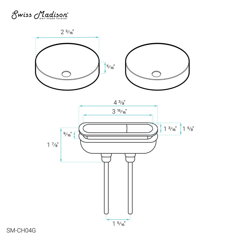 Swiss Madison Toilet Hardware Brushed Gold (SM-1T254)
