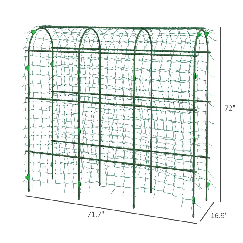 Treillis arqué, treillis de jardin en métal à structure en A, pour plantes grimpantes d'extérieur, avec filet d'escalade
