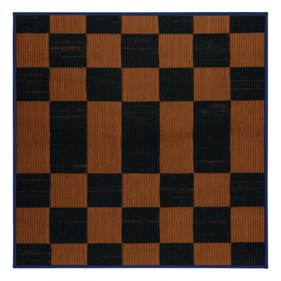Machine Washable Checkered Blue Area Rug