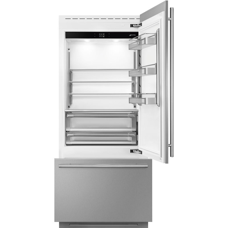 Réfrigérateur de 36 po à montage inférieur, machine à glaçons automatique, évaporateurs doubles et compresseurs à inverseur, écran tactile TFT