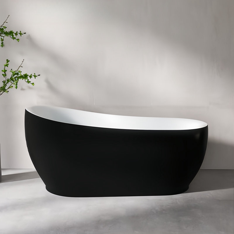 66.93 W 29.53 H Tub & Shower Kit, Black