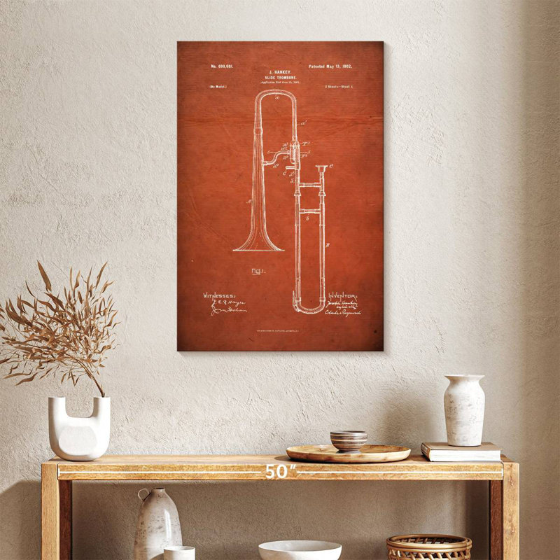Slide Trombone Lachaka orange, H 36 po x l 24 po