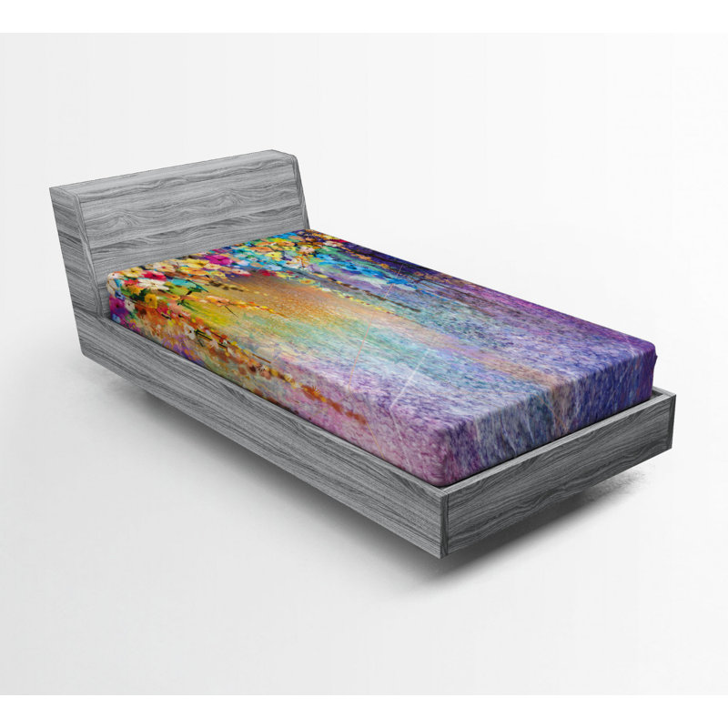 Microfiber Floral Fitted Sheet, Twin XL Fitted Sheet