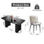Ensemble de table de salle à manger rectangulaire moderne 62,99 "avec 6 chaises pour la cuisine, le bar et le salon-590484768-590484769