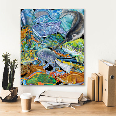 Toile épique «Collage Sea Life» par Tim Jeffs, 20 po x 24 po