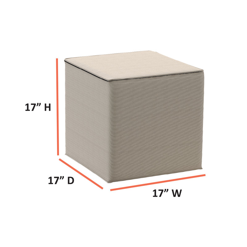 Ebern Designs 1 - Piece Outdoor Cushion Cover, 43.2cm W x 43.2cm D, Beige