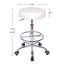 Tabouret de dessin réglable en hauteur avec roulettes verrouillables par gravité, siège et repose-pieds en similicuir-754144093