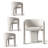 Modern Upholstered Dining Chairs With Curved Back And Bouclé Fabric
