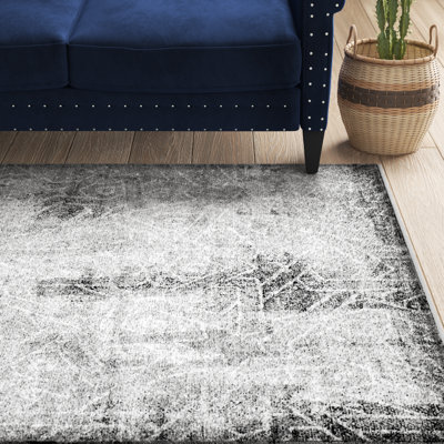Tapis abstrait gris foncé Brandt