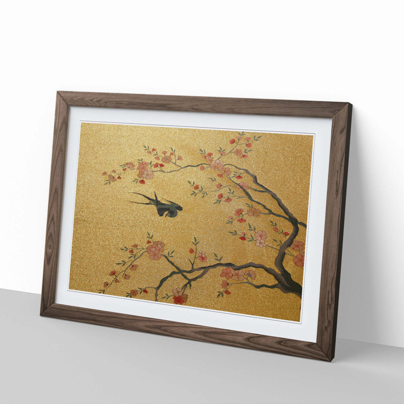Flying Bird by Cui Bai - Framed Print, Walnut Framed, 27cm H x 36cm W x 2cm D