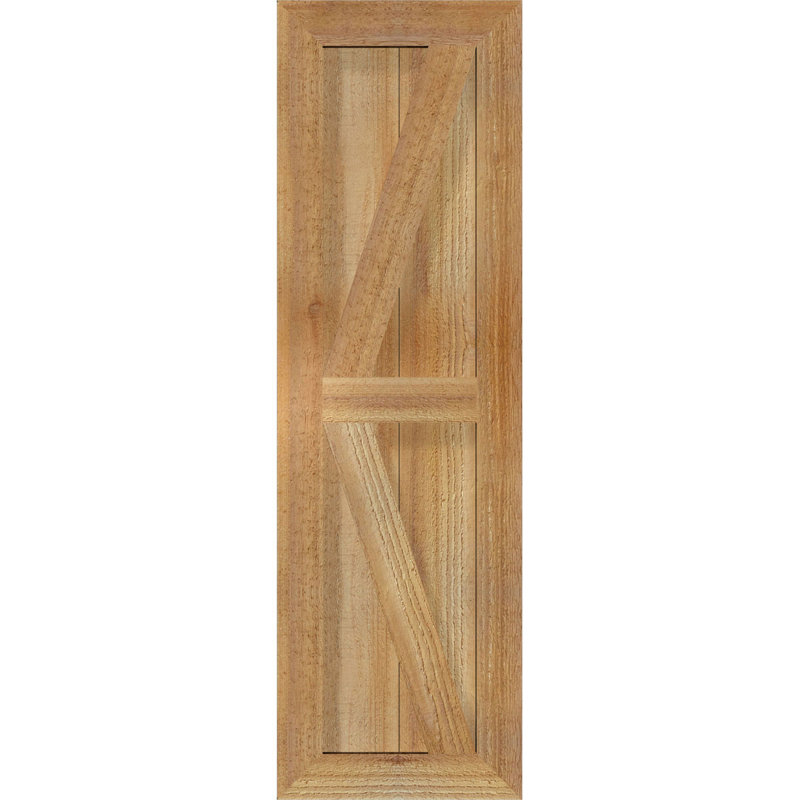 TimberCraft 5 3/8 "encadré avec panneaux n-lattes avec Z-Bar, cèdre rouge de l'Ouest, 10 3/4 po, 35 po