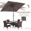 Parasol d'extérieur polyvalent avec lumières DEL et fonctions réglables, sans base pour divers réglages-1058848756
