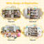 Bibliothèque et rangement pour jouets pour enfants, bibliothèque en bois avec 4 petites boîtes et 4 grandes boîtes grises