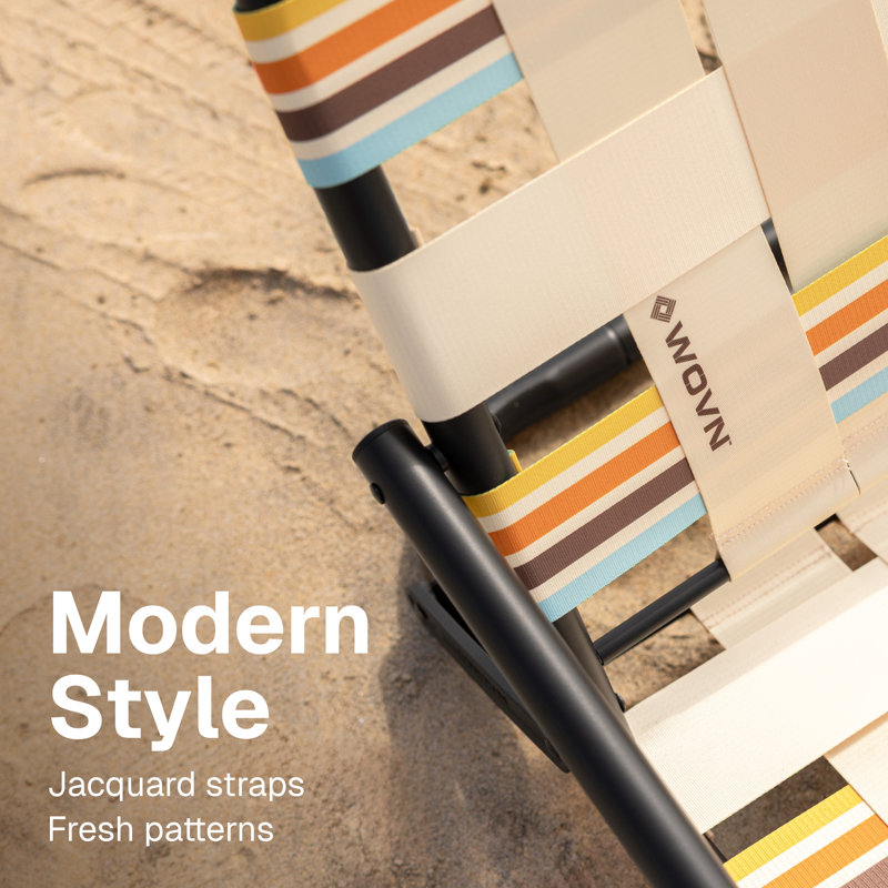 Chaises de plage basses WOVN - Chaise de plage pliante de qualité supérieure pour adultes - Profil bas, super léger avec sangle d'épaule portable - Idéal pour le sable et la pelouse - Pilote