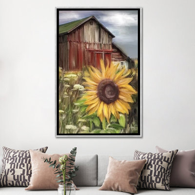 Champ de tournesols - reproduction d'art murale - toile encadrée