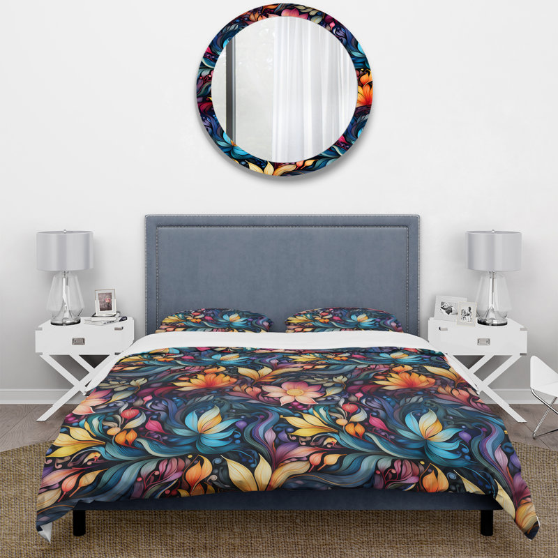 Moroccan Dreamscape Boho Pattern III Duvet Cover, King Duvet Cover + 2 King Shams