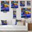 Horloge murale de bateaux se reposant sur l'eau pendant le coucher du soleil chaud II-63270305