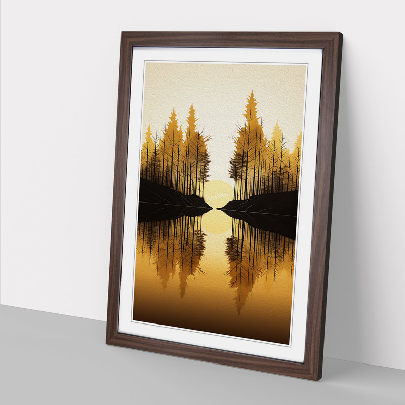 Forest Minimalism Art - Framed Print, 34cm H x 25cm W, Walnut Framed