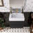Walnut Bathroom Vanity With Glossy White Solid Surface Sink-471939586