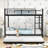 Full Over Full Metal Bunk Bed With Twin Trundle, Ladder And Guardrails-1210731548
