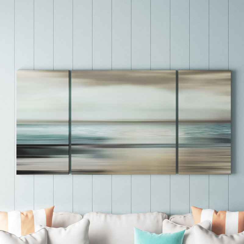Shimmering Sea - ensemble de 3 reproductions sur toile, H 24 po x l 48 po x P 1,5 po