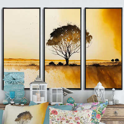 Golden Hour Tree In The Countryside IV " Golden Hour Tree In The Countryside IV " 3 - Pieces