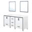 72 po Double meuble-lavabo blanc avec comptoir en quartz et miroirs - fermeture douce, armoires de rangement généreuses, deux tiroirs intérieurs et espace-1136485192