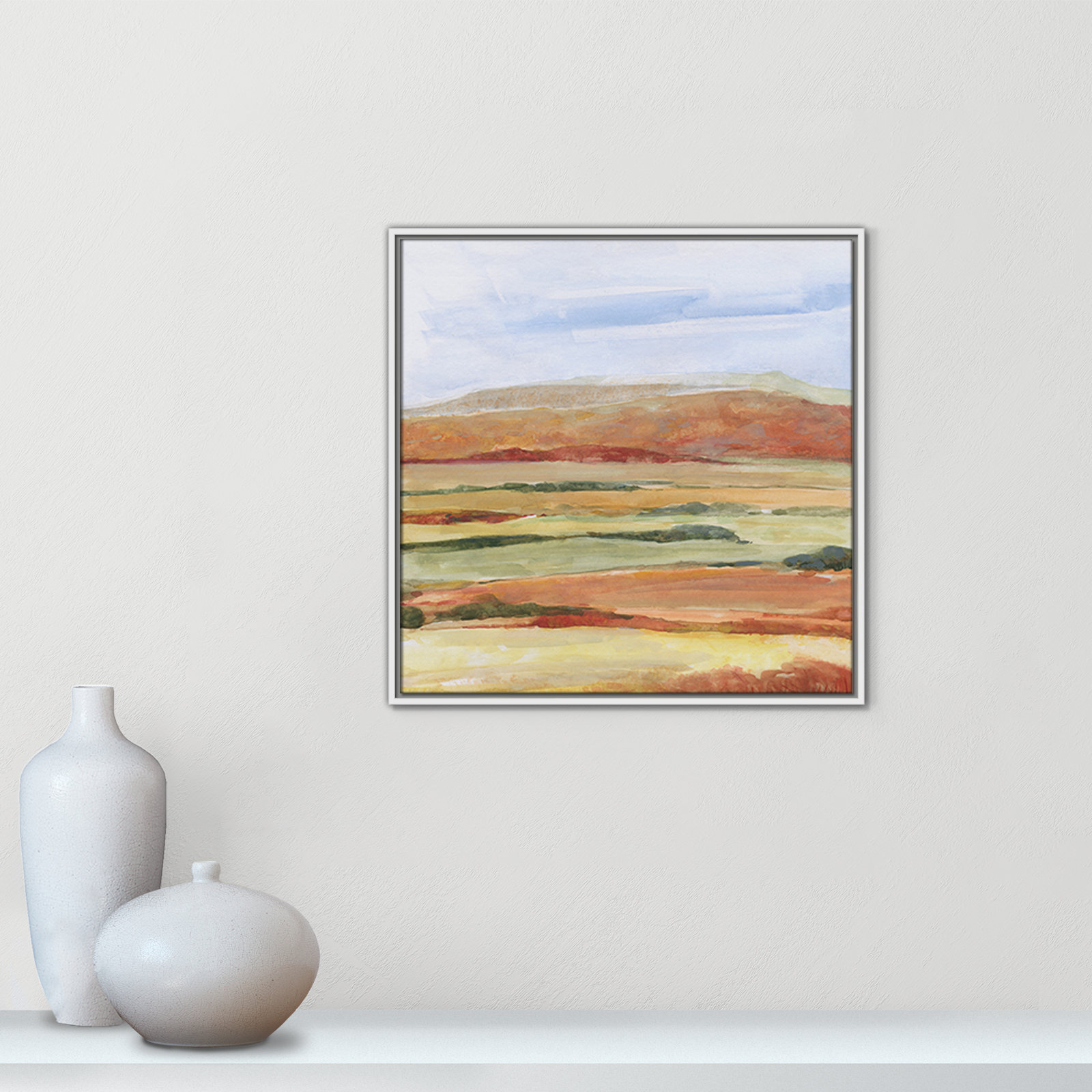 Damali "Sedona Magic" Print by Sally Swatland, 25.5" H x 25.5" W x 2" D, White