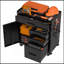 Armoire de rangement pour outils 34,3 po - Organisateur de garage avec compartiment verrouillable et 4 tiroirs, coffre en acier pour atelier et garage