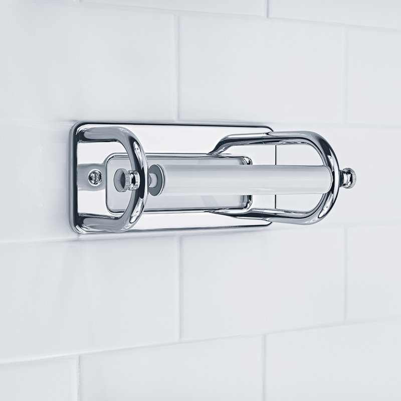 Porte-papier hygiénique mural Classic, Chrome poli/blanc