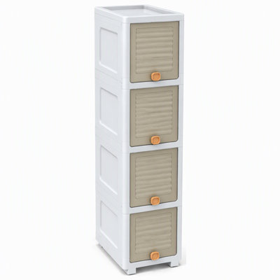 Meuble de rangement mince pour salle de bain, organisateur étroit et autoportant pour papier de toilette et produits de nettoyage avec porte à charnière, meuble de salle de bain peu encombrant pour les petits espaces