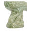 Sculpture 14 po en forme de paon en céramique avec glaçage sauge et plumes en relief