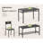 Tamajah 4-Piece 4-Person Non-Upholstered Dining Table Set with Bench, 2 Chairs & Storage Shelves-12833883-211045689