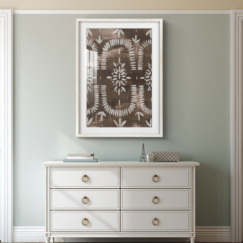 Espresso Batik I -Framed Print, 28.5" H x 20.5" W
