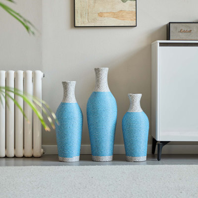 Vase décoratif moderne et artistique pour branches sèches, fleurs en soie, décoration autonome (ensemble de 3)