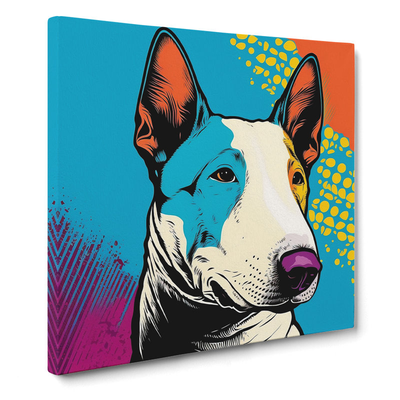 English Bull Terrier Pop - Wrapped Canvas, 50cm H x 50cm W x 3cm D