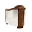 Chaise en cuir et aluminium brun