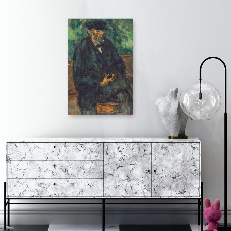 Le jardinier Vallier, 1906. Estampe d'art mural abstraite contemporaine représentant un portrait., H 36 po x l 24 po