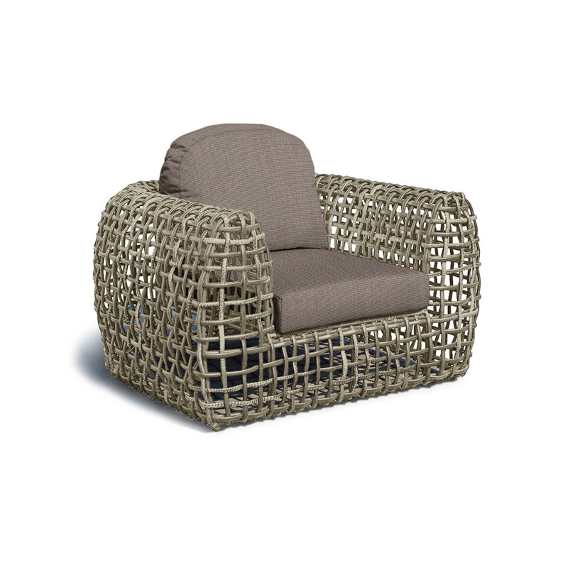 Dynasty Outdoor Armchair, Canvas Taupe Sunbrella® Canvas, Kubu Mushroom