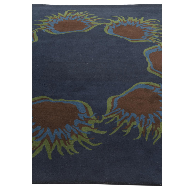 Tapis carré bleu marine Otto