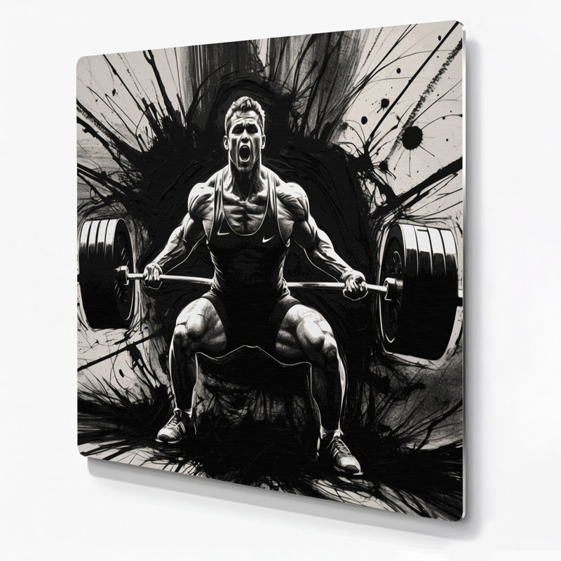 Art mural gris en métal Sports, H 12 po x l 12 po