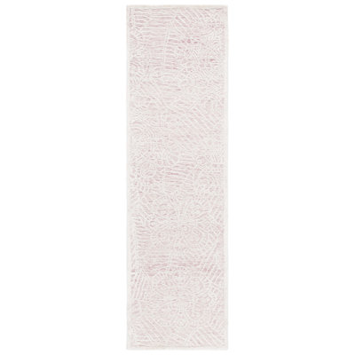 Giosue Hand Tufted Wool/Bamboo Silk/Cotton with Cotton Backing Floral Rug in Pink/Ivory